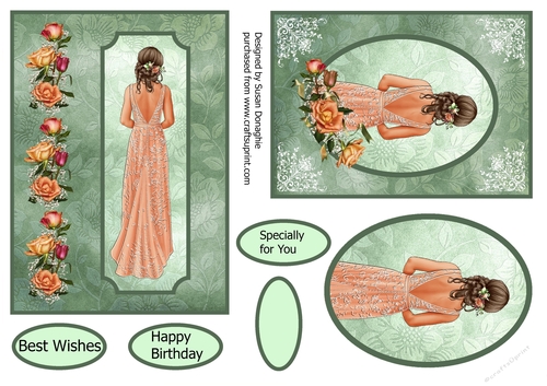 Glam Lady with Roses Toppers