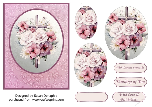Sympathy Floral Cross 02
