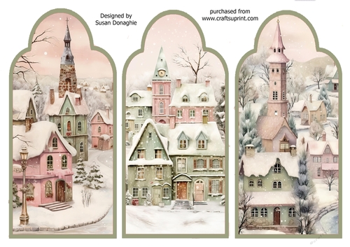 Snowy Winter Village Trifold