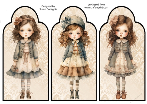 Vintage Girls Trifold