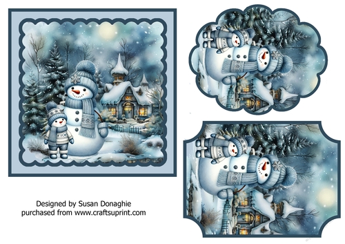 Silent Night Christmas Snowman #2