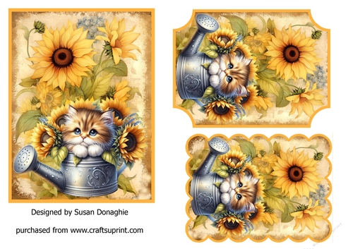 Kitten in the Sunflowers #3