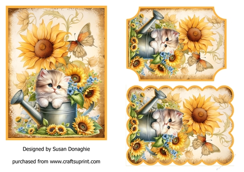 Kitten in the Sunflowers #4