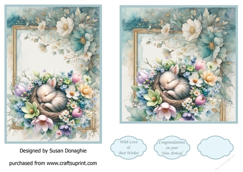 Sleepy Bunny in the Flowers