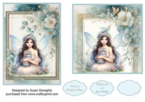 Flower Fairy with Kitten