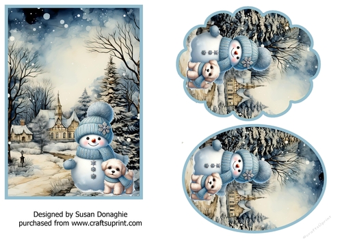 Blue Christmas Snowman Toppers