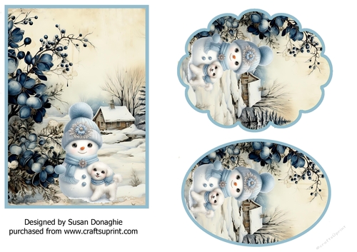 Blue Christmas Snowman Toppers #2
