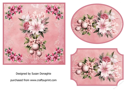 Pretty in Pink Christmas Flowers & Baubles