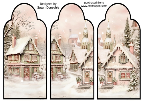 Pink Snowy Village