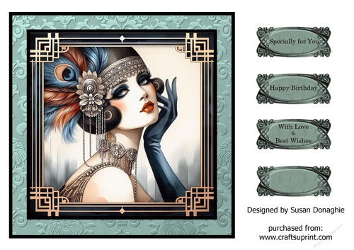 Art Deco Glamour #3 8x8