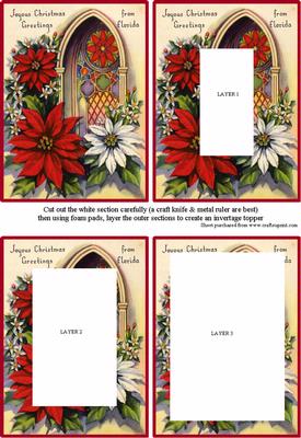 Poinsettias & Church Window Invertage