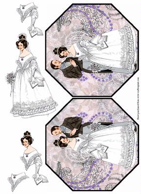 Victoriana Fashions Wedding Octagon Card