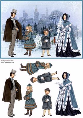 Victorian Family Winter Scene