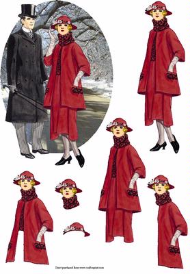 Winter Fashion #1 Decoupage