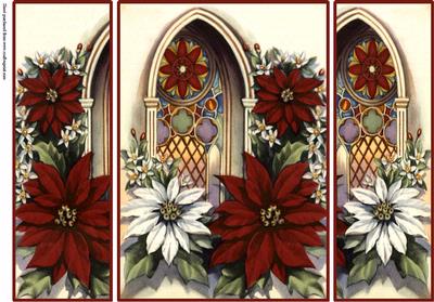 Church Window & Poinsettias Gatefold