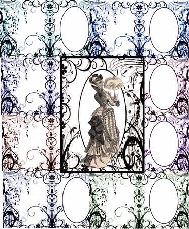 Floral Scrolls A5 Aperture Cards