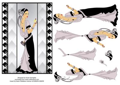 Art Deco Lady #4 Paint It Black
