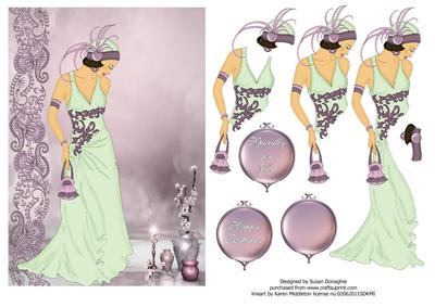 Art Deco Lady #3 Reflections in Amethyst
