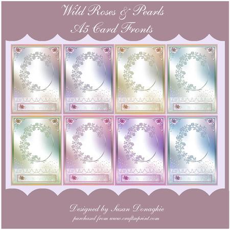 Wild Roses & Pearls A5 Card Fronts