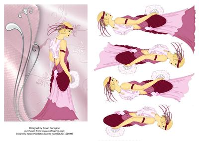 Art Deco Lady #7 Pretty in Pink