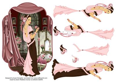 Art Deco Lady #4 Rose Boudoir