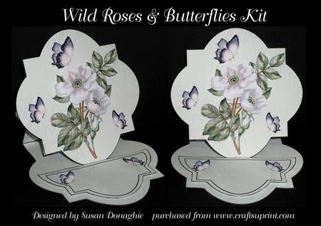 Wild Roses & Butterflies Easel Card Kit