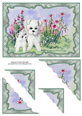 Cute Westie & Puppy Corner Stacker