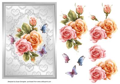 Roses & Butterflies Silver Scrollerie
