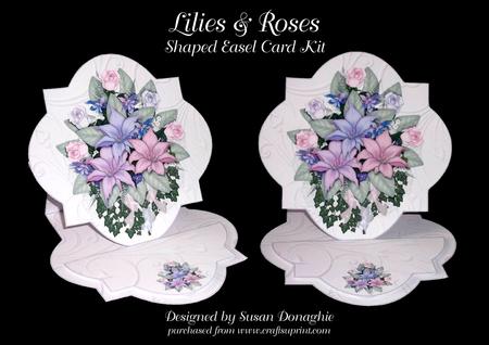 Lilies & Roses Shaped Easel Card Kit