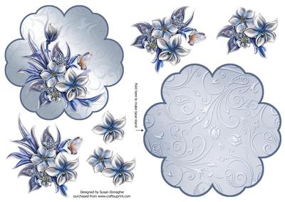 Frosted Floral Petal Stand Card
