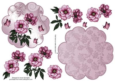 Pretty Peonies Petal Stand Card