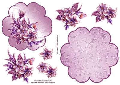 Frosted Floral #3 Petal Stand Card