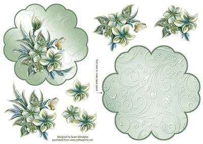 Frosted Floral #4 Petal Stand Card