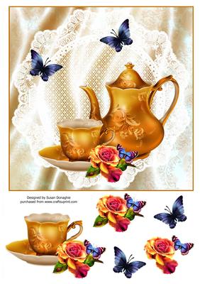 Tea Time Rose 8x8 Card Front