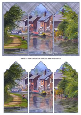 Narrow Boats on Sandiacre Canal Triptych