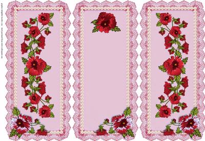 Pansies, Pearls & Lace in Scarlet