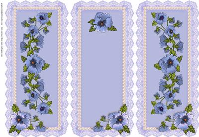 Pansies, Pearls & Lace in Blue