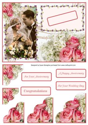 Vintage Wedding - Anniversary Scalloped Corner Stacker