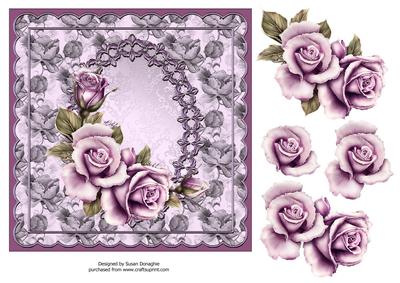Lilac Roses 7x7 Card Front
