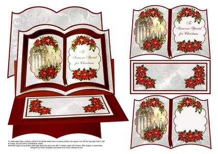 Church Window, Candles & Poinsettias Easel Book