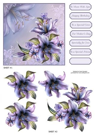 Elegant Lilies 8x8 Card Front