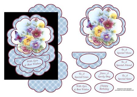 Pansy Miscellany Petal Easel Card