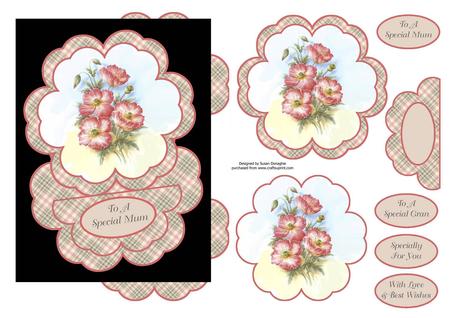 Oriental Poppies Petal Easel Card