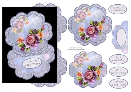 English Roses Petal Easel Card