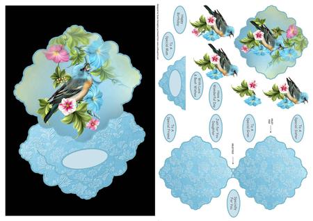 Blue Jay & Petunias Easel Kit