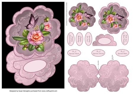 Camellias & Butterfly Petal Easel