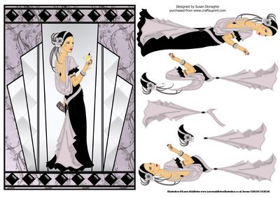 Art Deco Cocktail Hour A5 Card Front