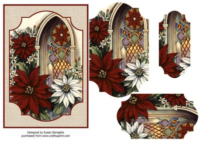 Church Window & Poinsettias
