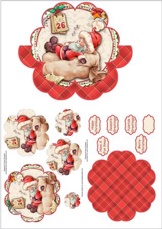 Santa's Rest Day 7x7 Petal Card