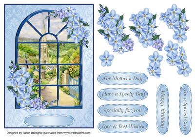 Village Church Window Scene